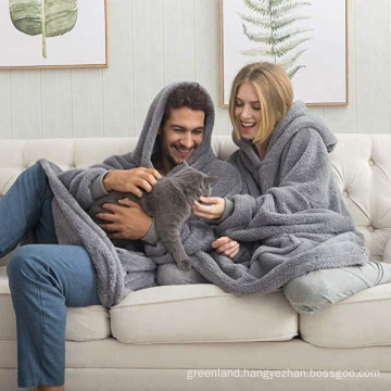 Oversized Sweatshirt Blanket Hoodie Fleece Wearable Print Plush Flannel Blanket Hoodie